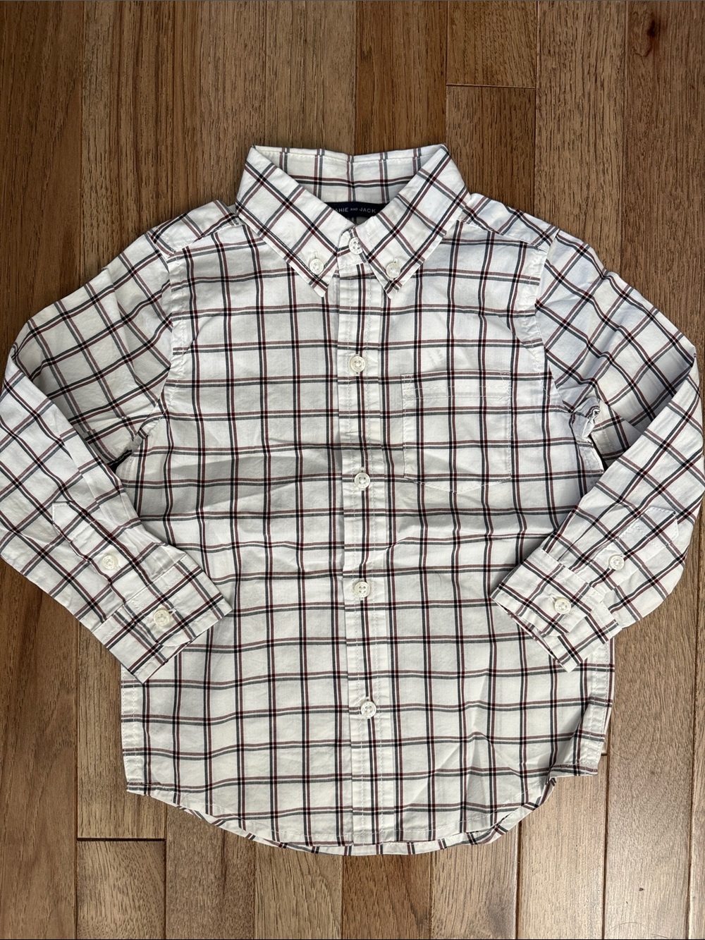 Janie and Jack Button Down Windowpane - 2T